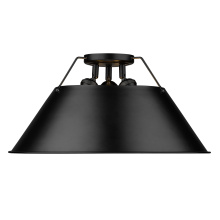 Golden 3306-3FM BLK-BLK - Yep by Golden Lighting Orwell 3-light Flush Mount in Matte Black
